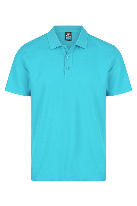 HUNTER MENS POLOS - CYAN