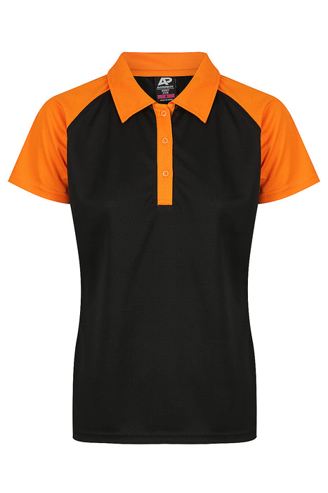 MANLY LADY POLOS - BLACK/ELECTRIC ORANGE