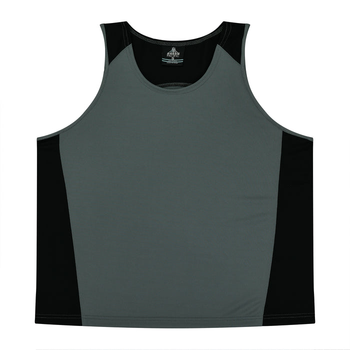 PREMIER MENS SINGLETS - ASHE/BLACK