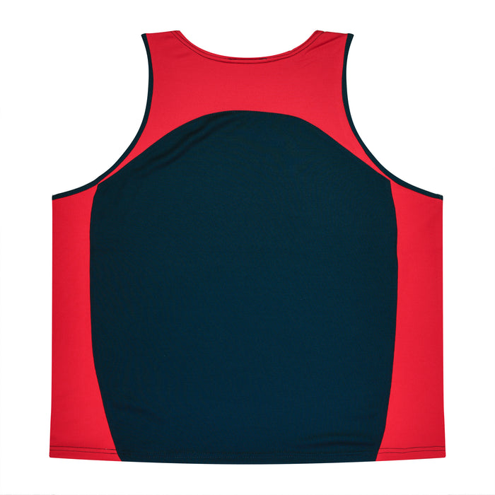 PREMIER MENS SINGLETS - NAVY/RED