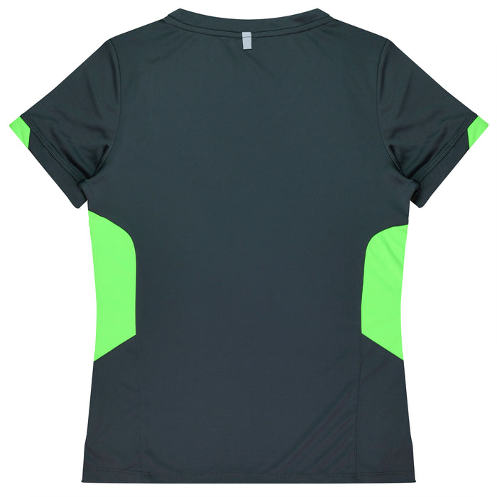 TASMAN LADY TEES - SLATE/NEON GREEN