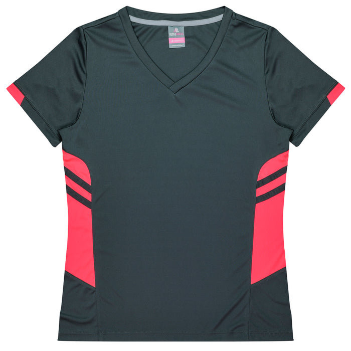 TASMAN LADY TEES - SLATE/NEON PINK