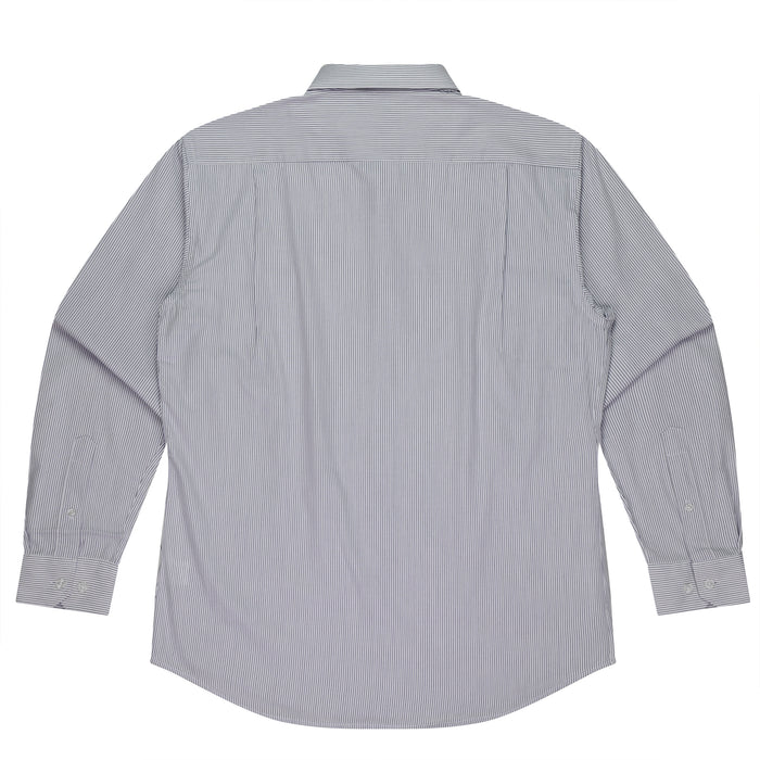 HENLEY MENS SHIRT LONG SLEEVE - WHITE/PURPLE