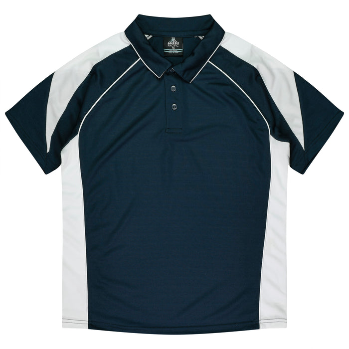 PREMIER MENS POLOS - NAVY/WHITE