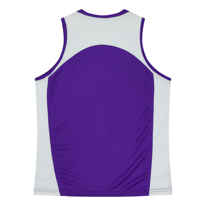 PREMIER LADY SINGLETS - PURPLE/WHITE