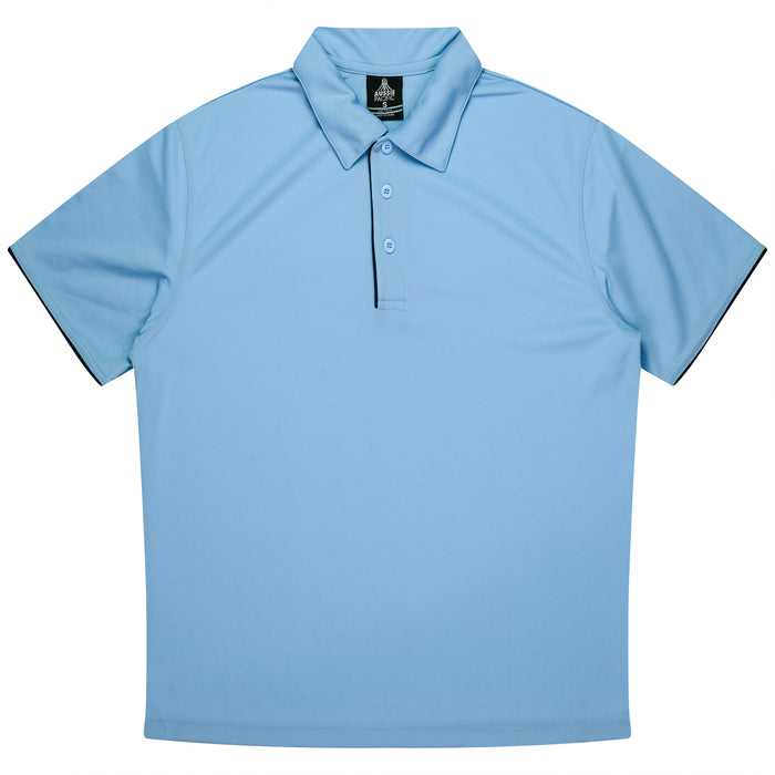 YARRA MENS POLOS - SKY/NAVY