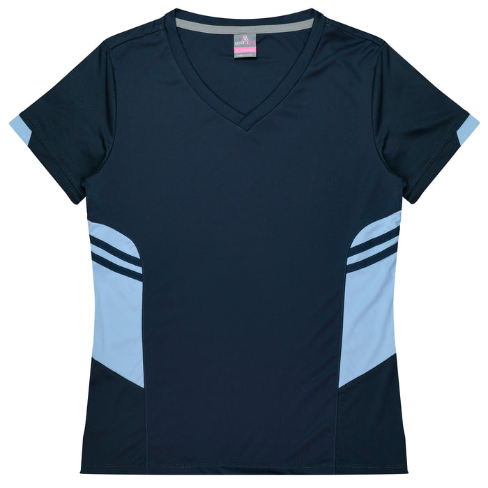 TASMAN LADY TEES - NAVY/SKY