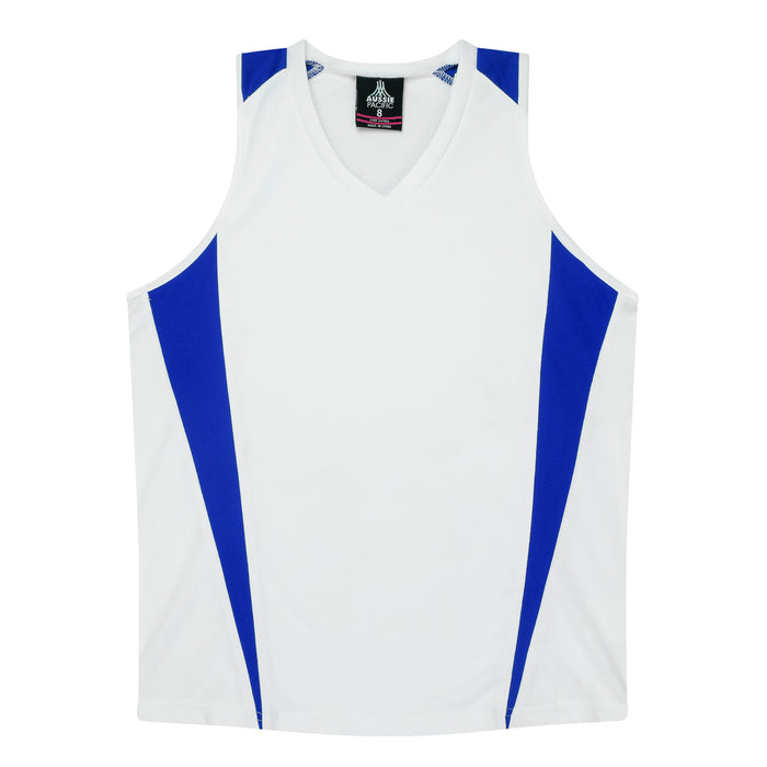 EUREKA LADY SINGLETS - WHITE/ROYAL