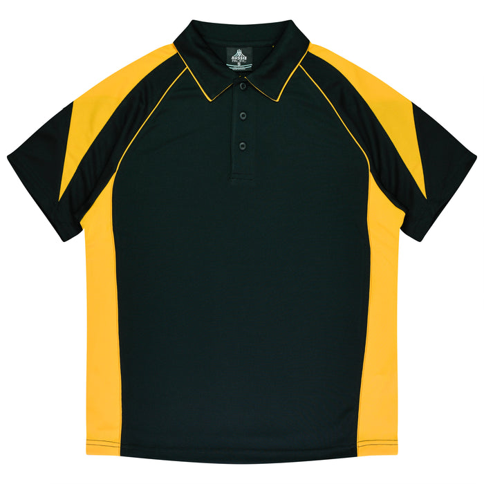 PREMIER MENS POLOS - BLACK/GOLD