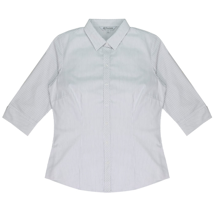 BAYVIEW LADY SHIRT SHORT SLEEVE - WHITE/SILVER