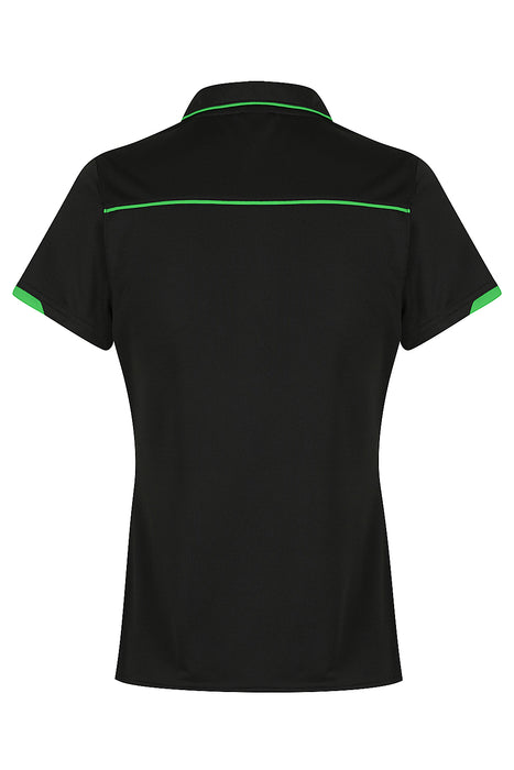 CURRUMBIN LADY POLOS - BLACK/KAWA GREEN