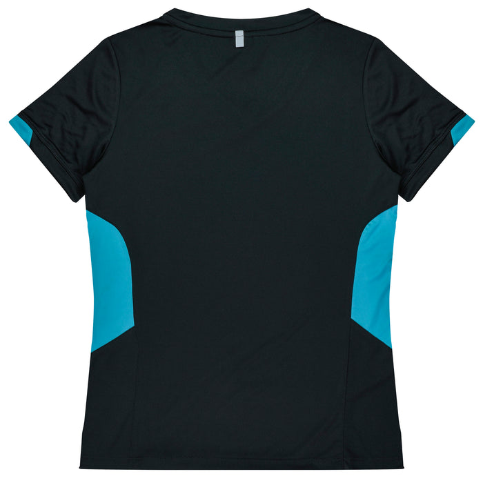 TASMAN LADY TEES - BLACK/TEAL