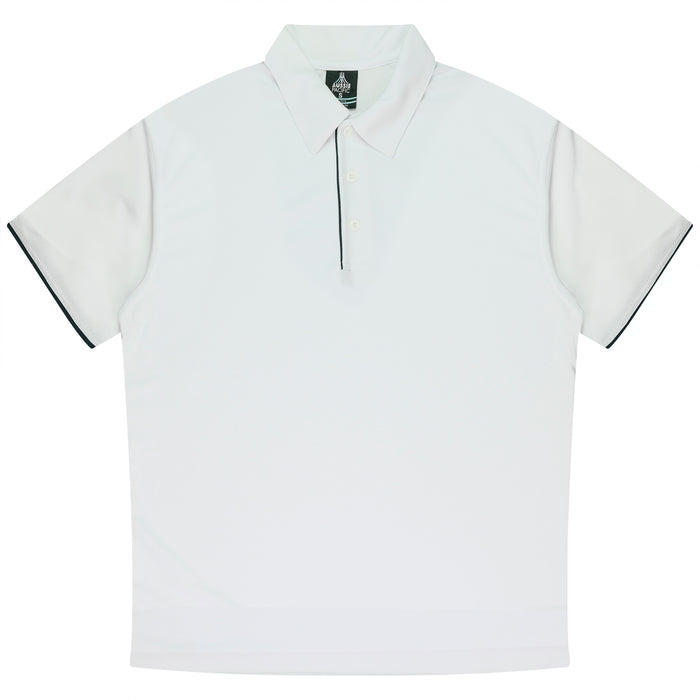 YARRA MENS POLOS - WHITE/NAVY