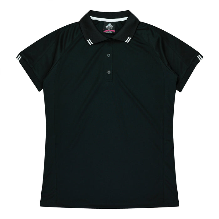 FLINDERS LADY POLOS - BLACK/WHITE