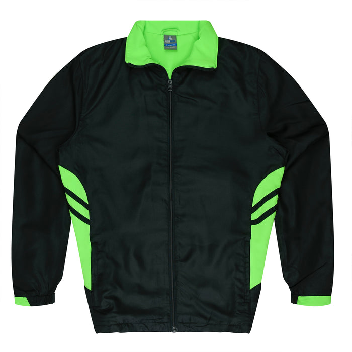 TASMAN KIDS TRACKTOPS - BLACK/NEON  GREEN