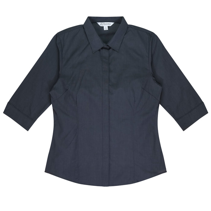 GRANGE LADY SHIRT 3/4 SLEEVE - SHADOW GREY