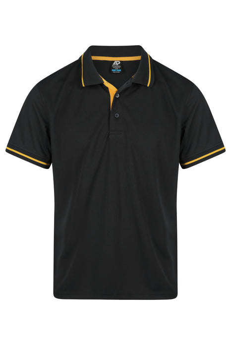 COTTESLOE MENS POLOS - BLACK/GOLD