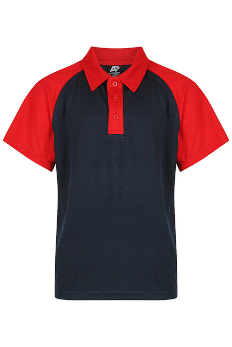 MANLY KIDS POLOS - NAVY/RED