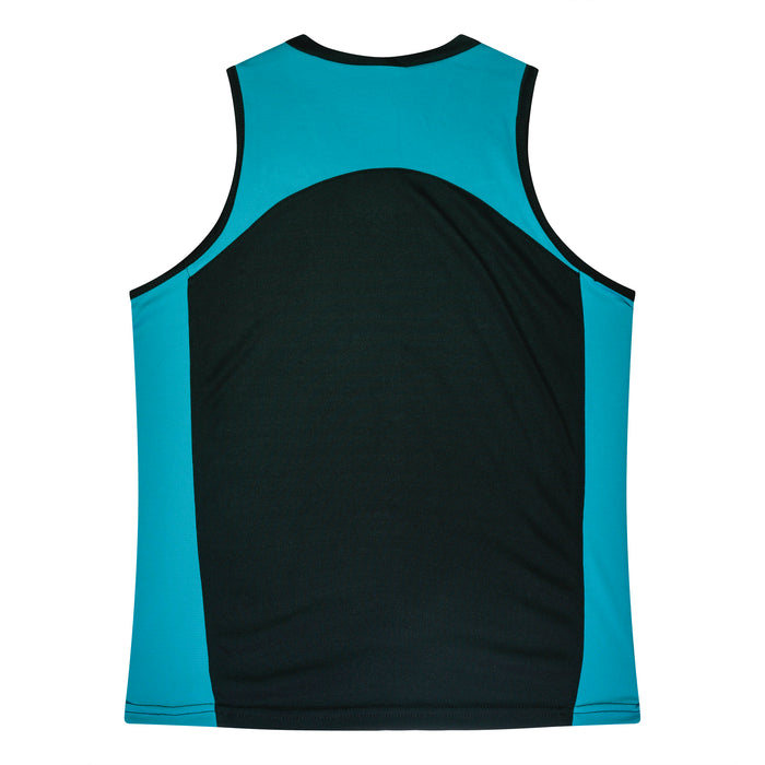 PREMIER LADY SINGLETS - BLACK/TEAL