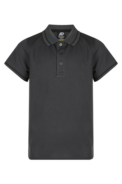 COTTESLOE KIDS POLOS - SLATE/BLACK