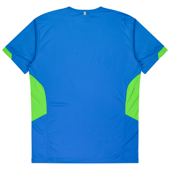 TASMAN MENS TEES - CYAN/NEON GREEN