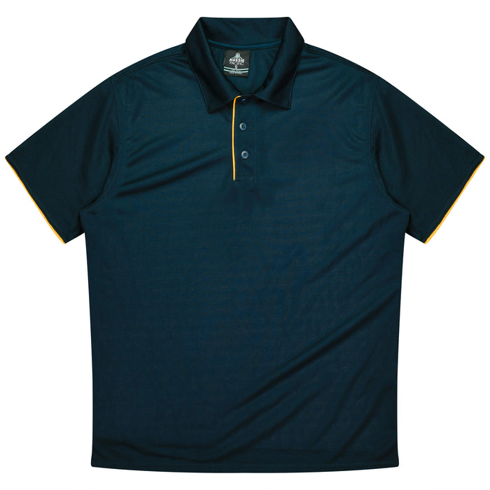 YARRA MENS POLOS - NAVY/GOLD