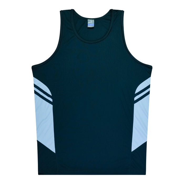 TASMAN KIDS SINGLETS - NAVY/SKY