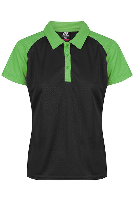 MANLY LADY POLOS - BLACK/KAWA GREEN