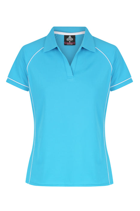 ENDEAVOUR LADY POLOS - PACIFIC BLUE/WHITE