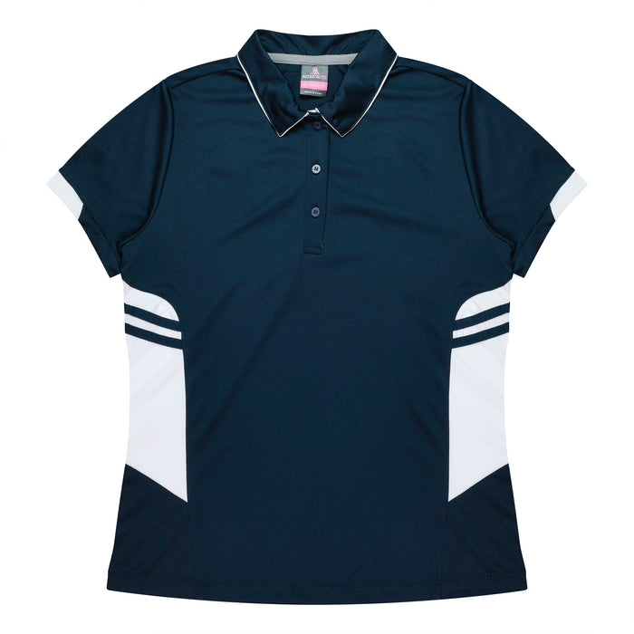 TASMAN LADY POLOS - NAVY/WHITE