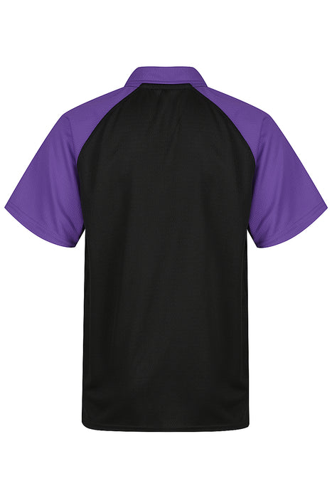 MANLY KIDS POLOS - BLACK/ELECTRIC PURPLE