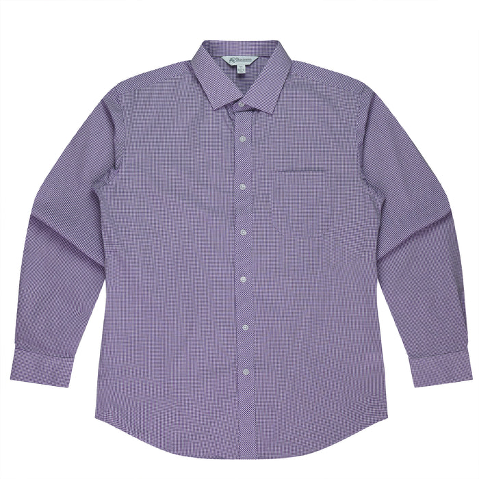 TOORAK MENS SHIRT LONG SLEEVE - PURPLE/WHITE