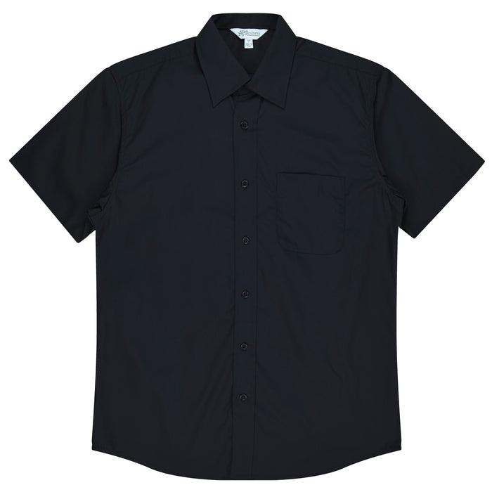 KINGSWOOD MENS SHIRT SHORT SLEEVE -  BLACK