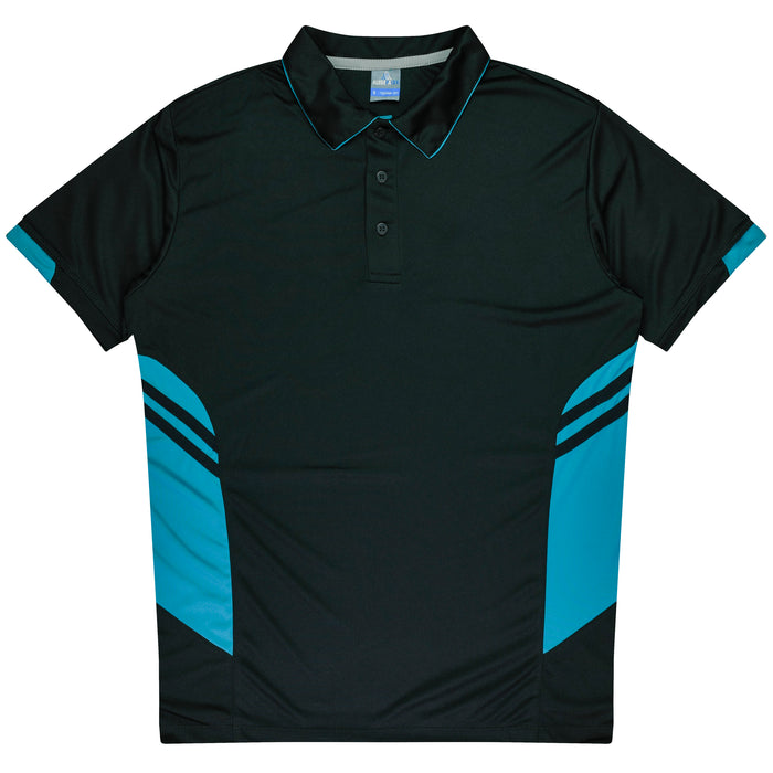 TASMAN KIDS POLOS - BLACK/TEAL