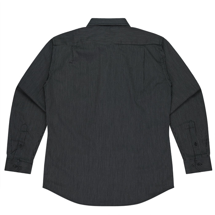 HENLEY MENS SHIRT LONG SLEEVE - BLACK/SILVER