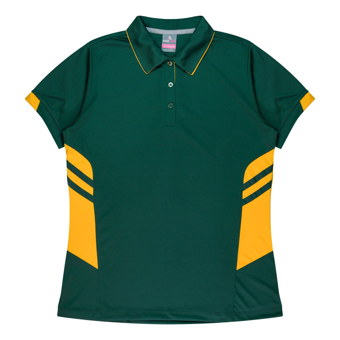 TASMAN LADY POLOS - BOTTLE/GOLD