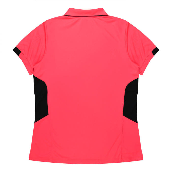 TASMAN LADY POLOS - NEON PINK/BLACK