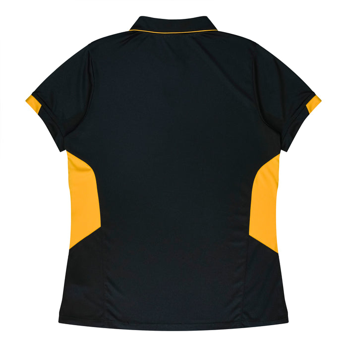 TASMAN LADY POLOS - BLACK/GOLD