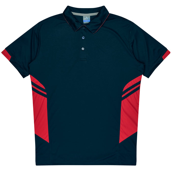 TASMAN MENS POLOS - NAVY/RED