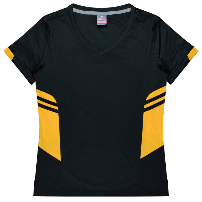 TASMAN LADY TEES - BLACK/GOLD