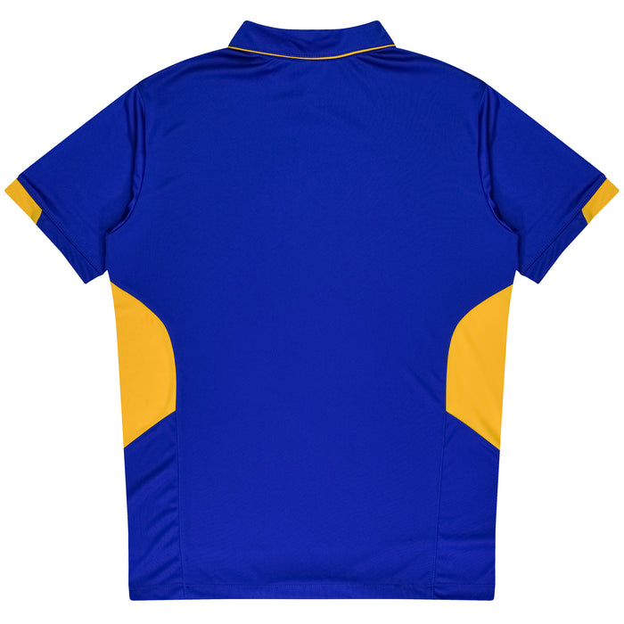 TASMAN MENS POLOS - ROYAL/GOLD