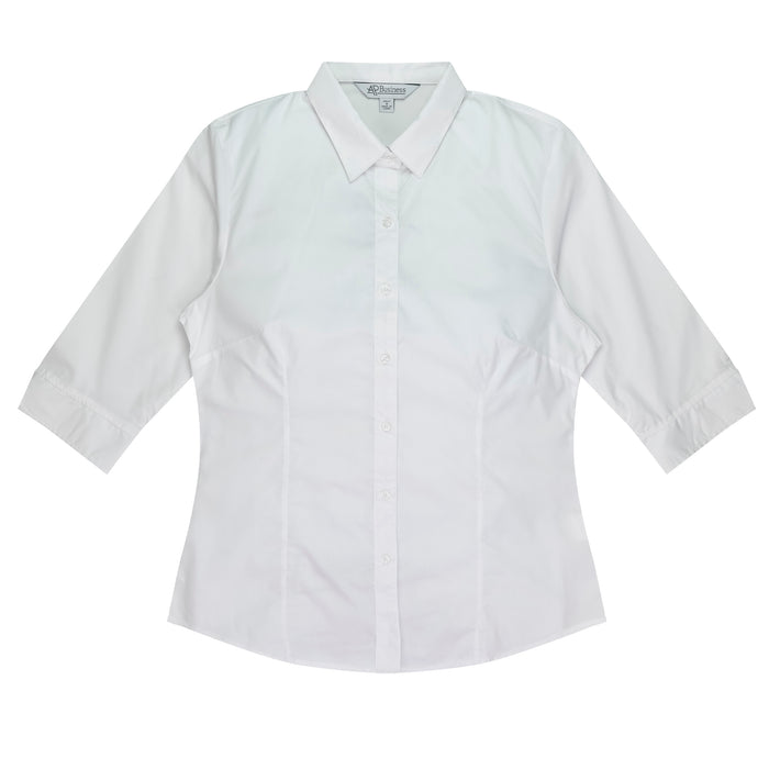 MOSMAN LADY SHIRT 3/4 SLEEVE - WHITE