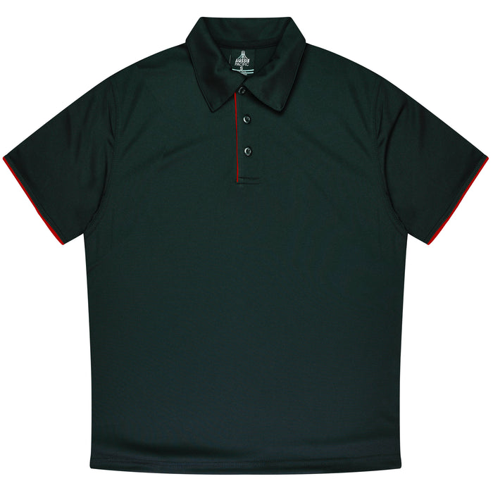 YARRA MENS POLOS - BLACK/RED