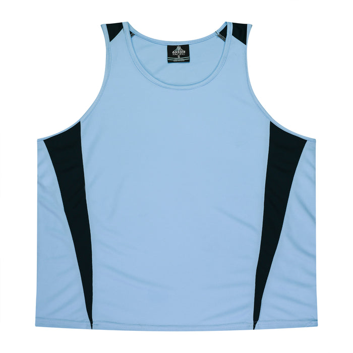 EUREKA MENS SINGLETS - SKY/NAVY