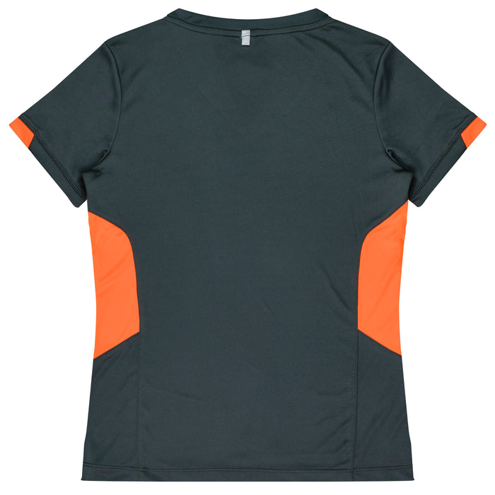 TASMAN LADY TEES - SLATE/NEON ORANGE