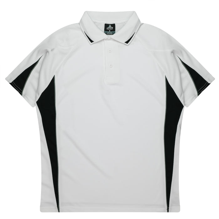 EUREKA MENS POLOS - WHITE/BLACK