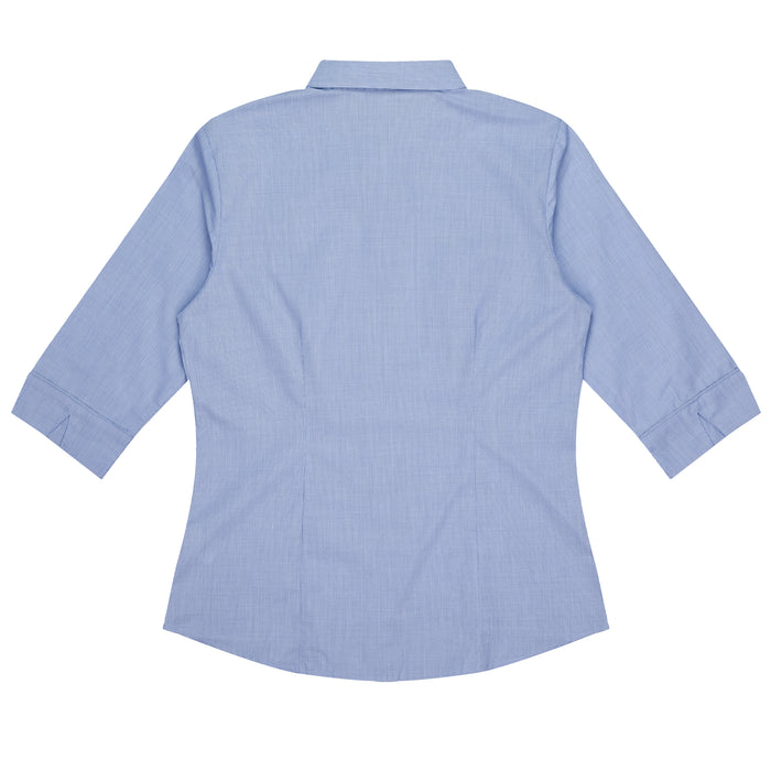 GRANGE LADY SHIRT 3/4 SLEEVE - MID BLUE