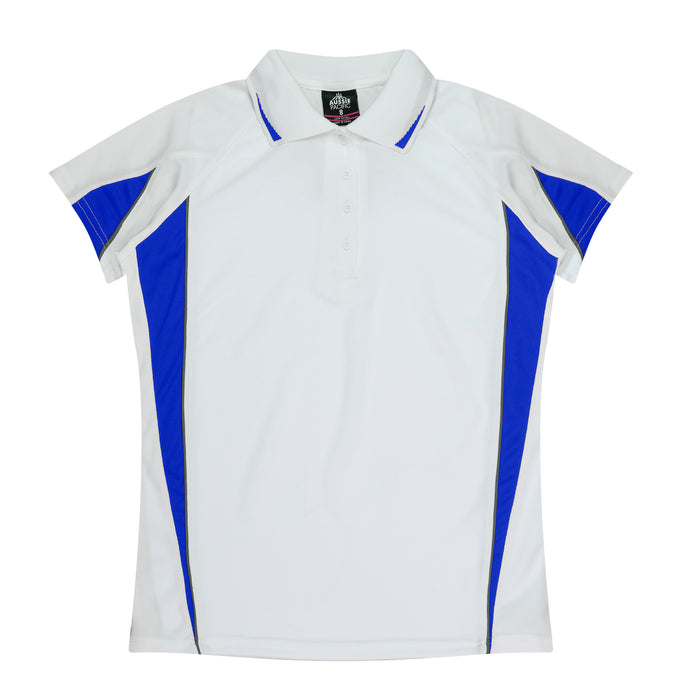 EUREKA LADY POLOS - WHITE/ROYAL