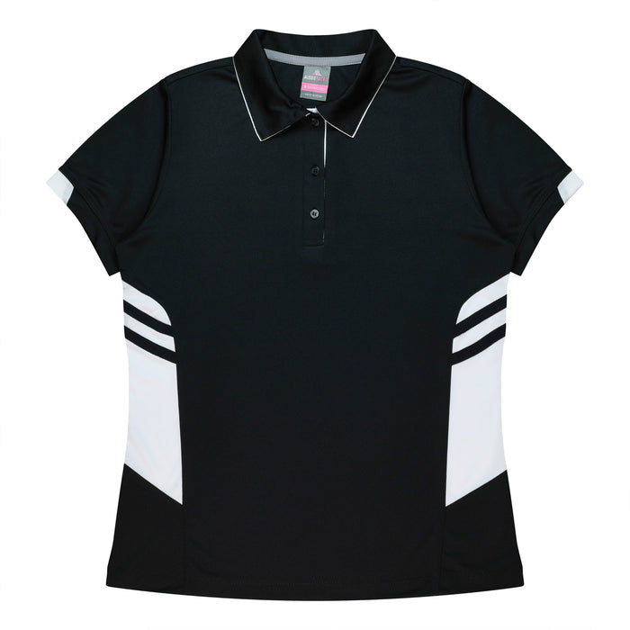 TASMAN LADY POLOS - BLACK/WHITE