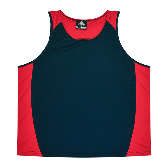 PREMIER MENS SINGLETS - NAVY/RED